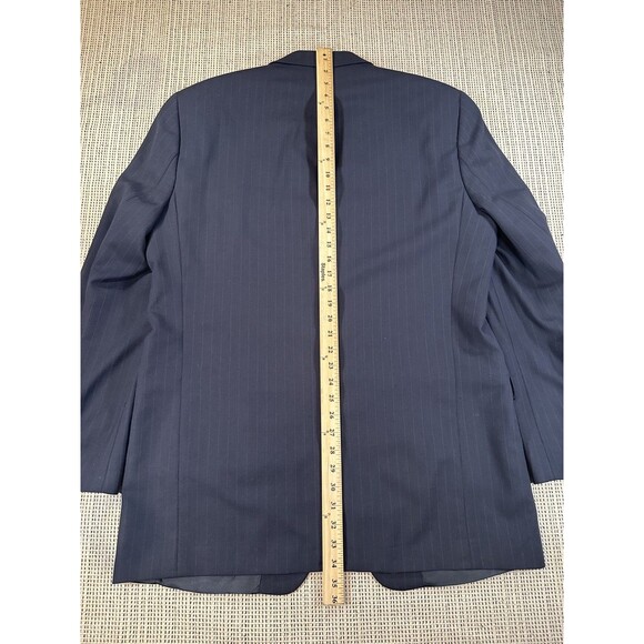 Polo University Club Ralph Lauren Mens 42L Blue Pinstripes Three Button Vintage - Picture 10 of 16